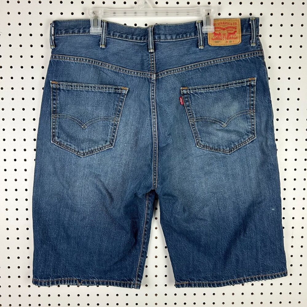 Levi's 569 Jean Blue Denim Shorts Size 38 Jorts Classic Vintage Cotton Baggy Y2K